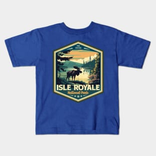 Isle Royale  National Park Vintage WPA Style National Parks Art Kids T-Shirt